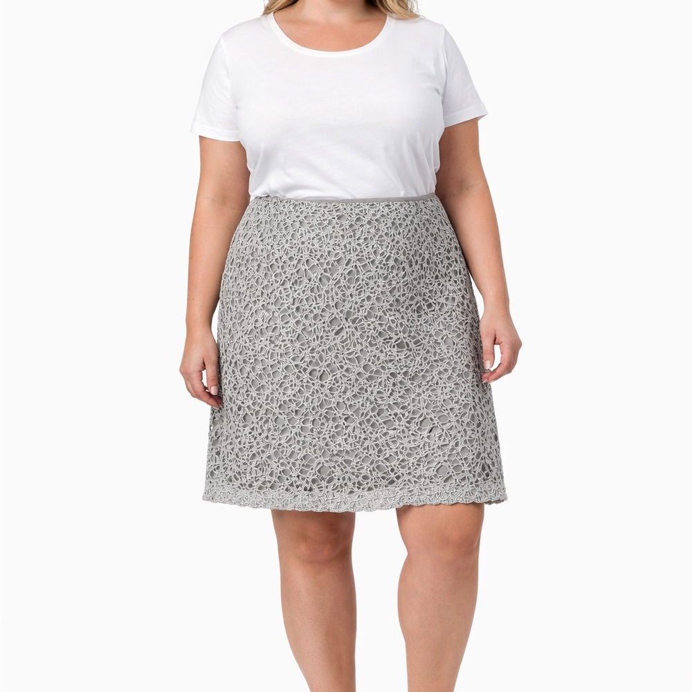 Chic Gray Textured A-Line Skirt